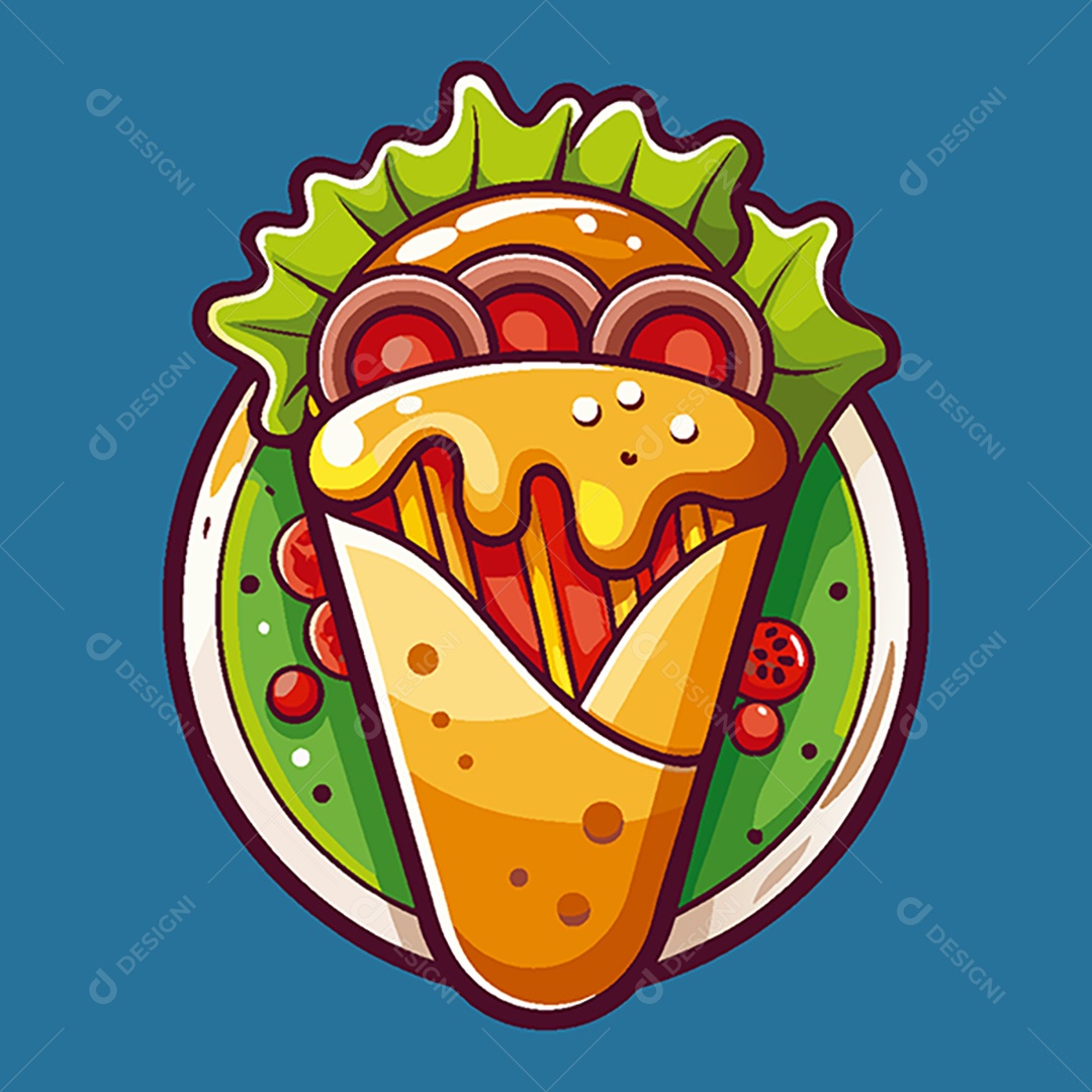 Modelo de Ícone de Logo Burrito Vetor EPS