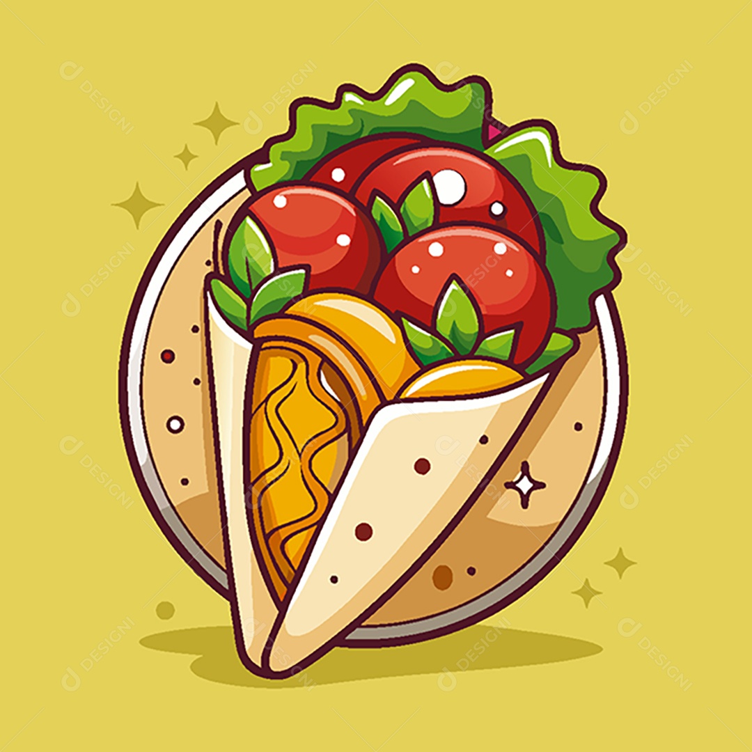 Modelo de Ícone de Logo Burrito Vetor EPS