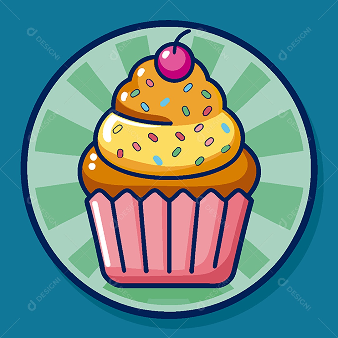 Modelo de Ícone de Logo Cupcake Vetor EPS