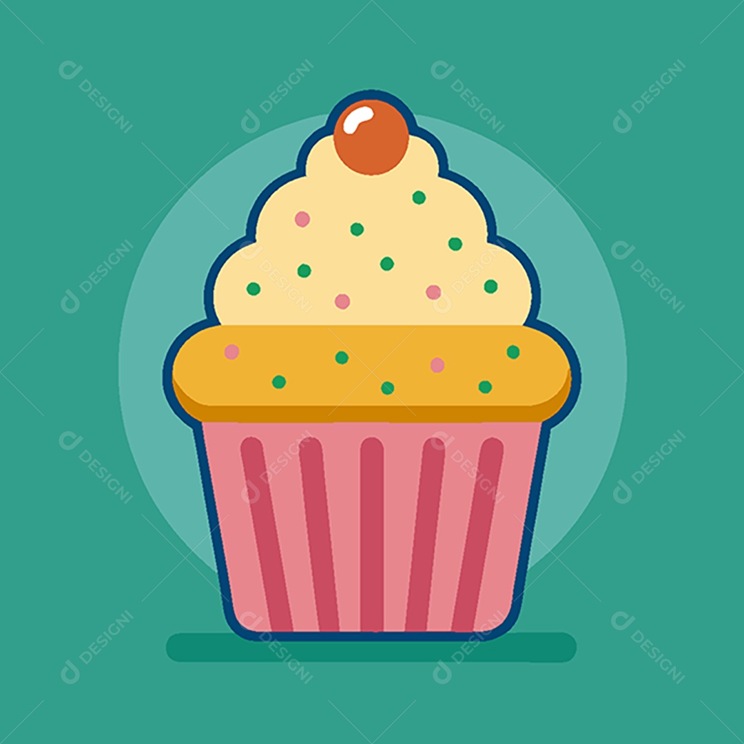 Modelo de Ícone de Logo Cupcake Vetor EPS