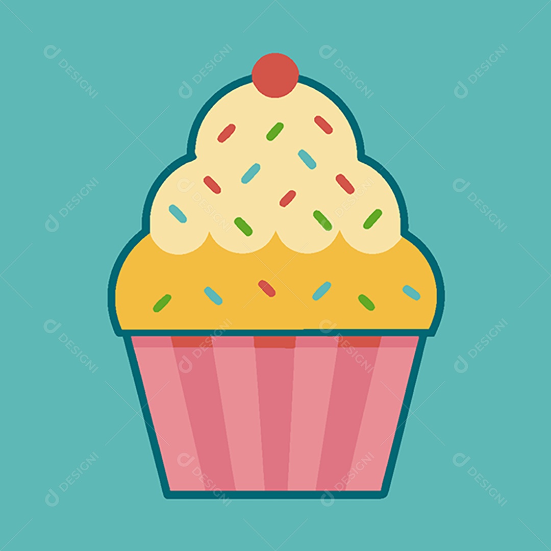 Modelo de Ícone de Logo Cupcake Vetor EPS