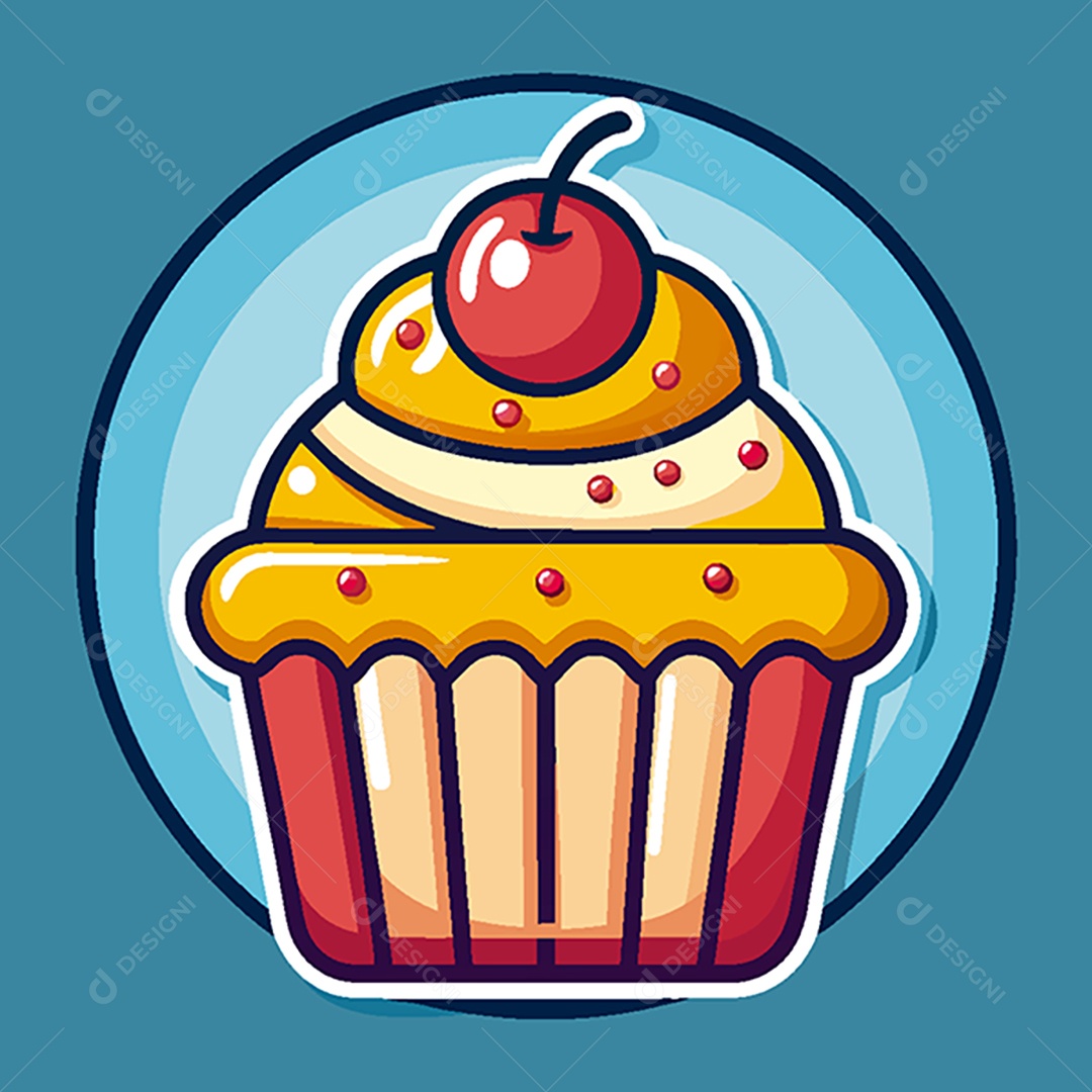 Modelo de Ícone de Logo Cupcake Vetor EPS
