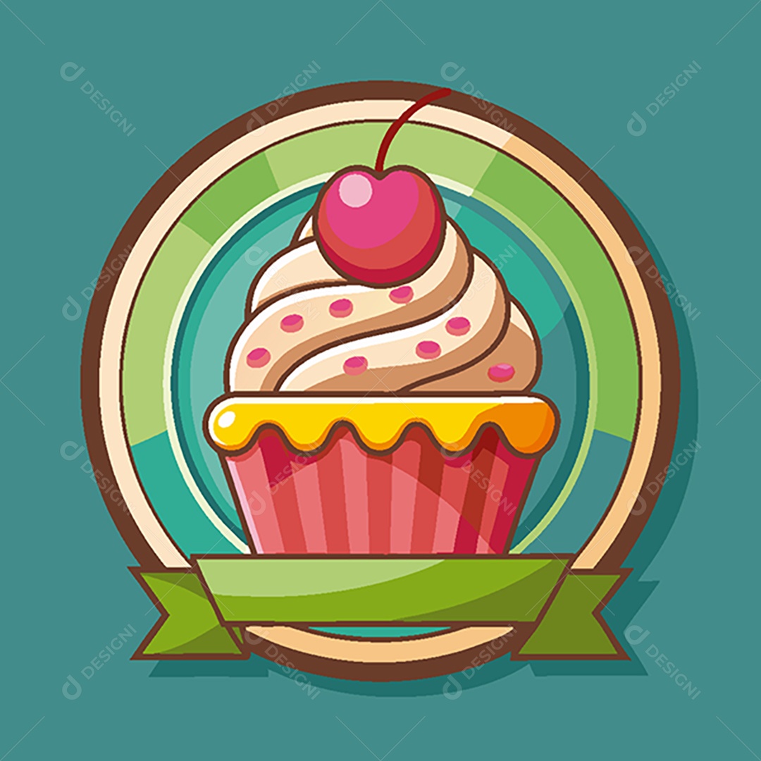 Modelo de Ícone de Logo Cupcake Vetor EPS