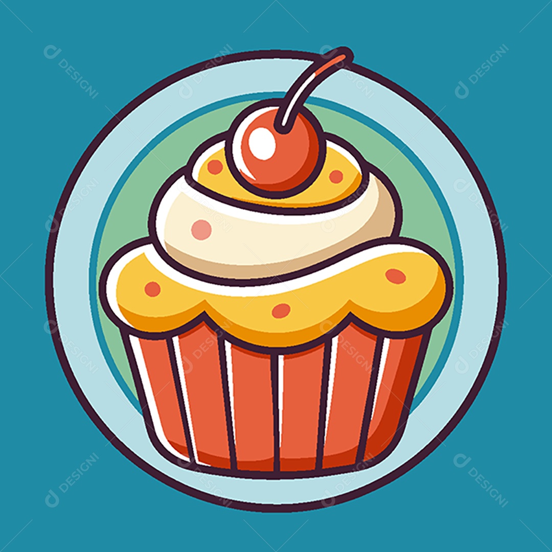 Modelo de Ícone de Logo Cupcake Vetor EPS