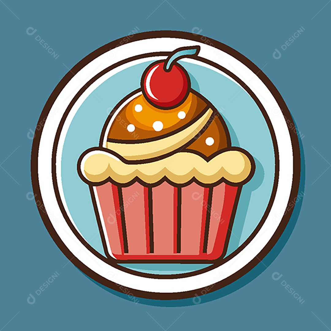 Modelo de Ícone de Logo Cupcake Vetor EPS