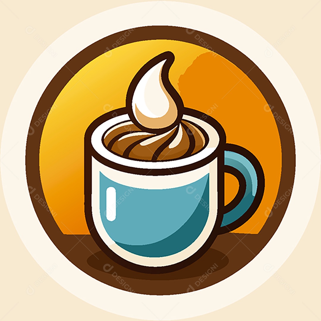 Modelo de Ícone de Logo Xicara de Café Vetor EPS