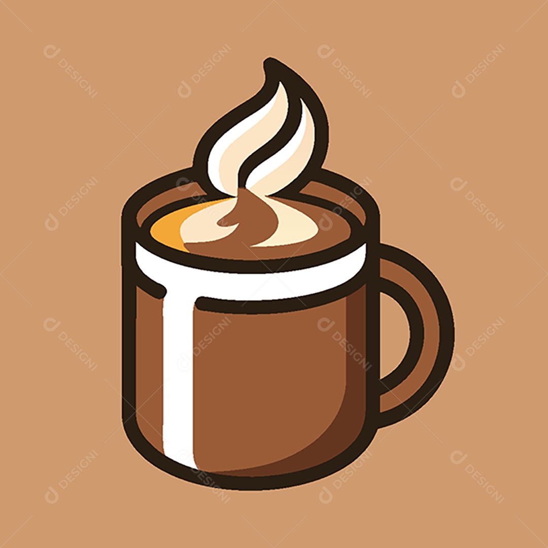 Modelo de Ícone de Logo Xicara de Café Vetor EPS