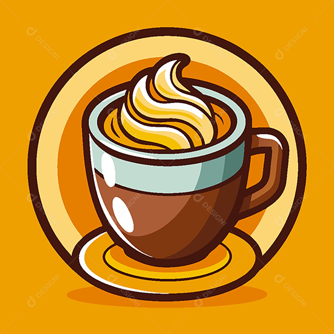 Modelo de Ícone de Logo Xicara de Café Vetor EPS