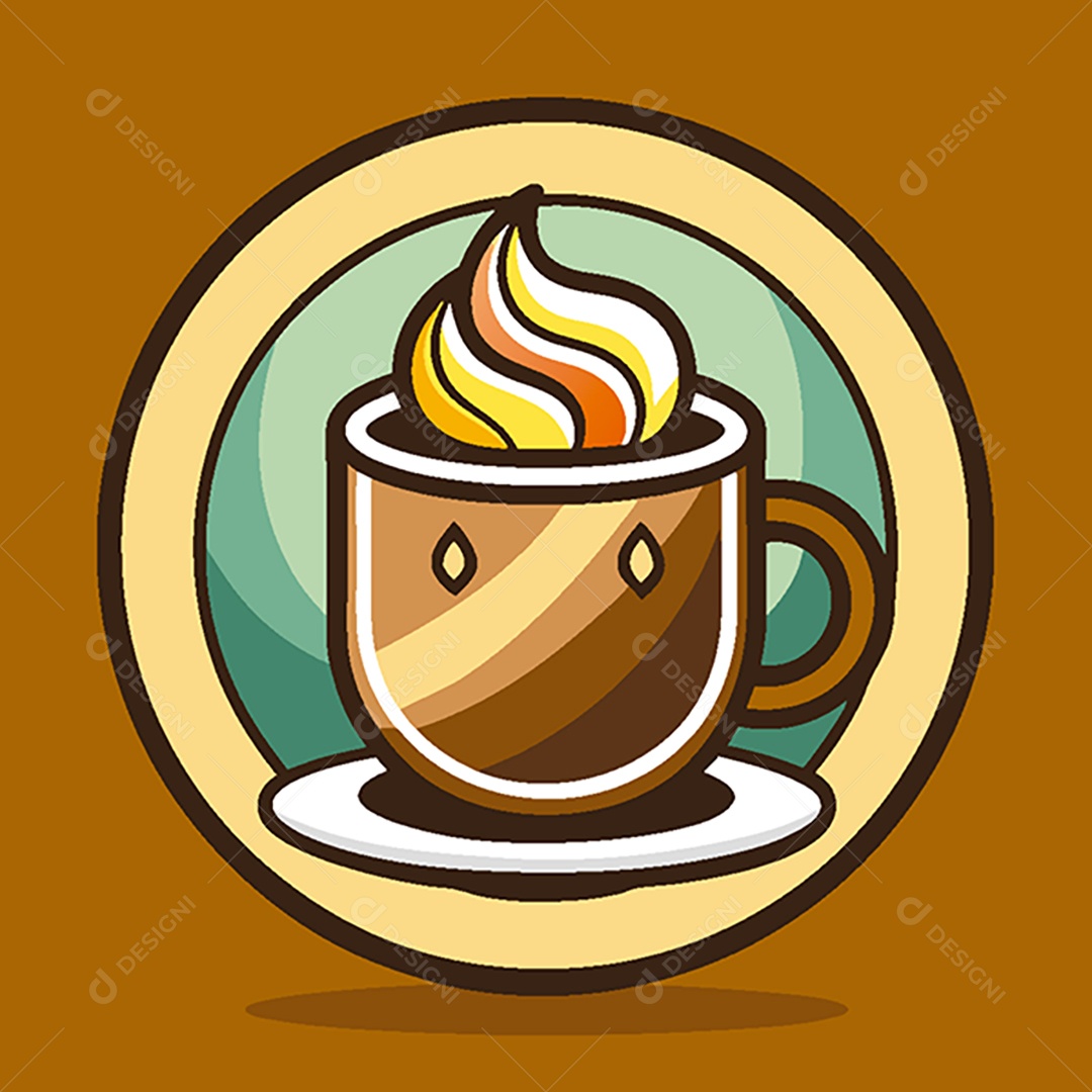 Modelo de Ícone de Logo Xicara de Café Vetor EPS