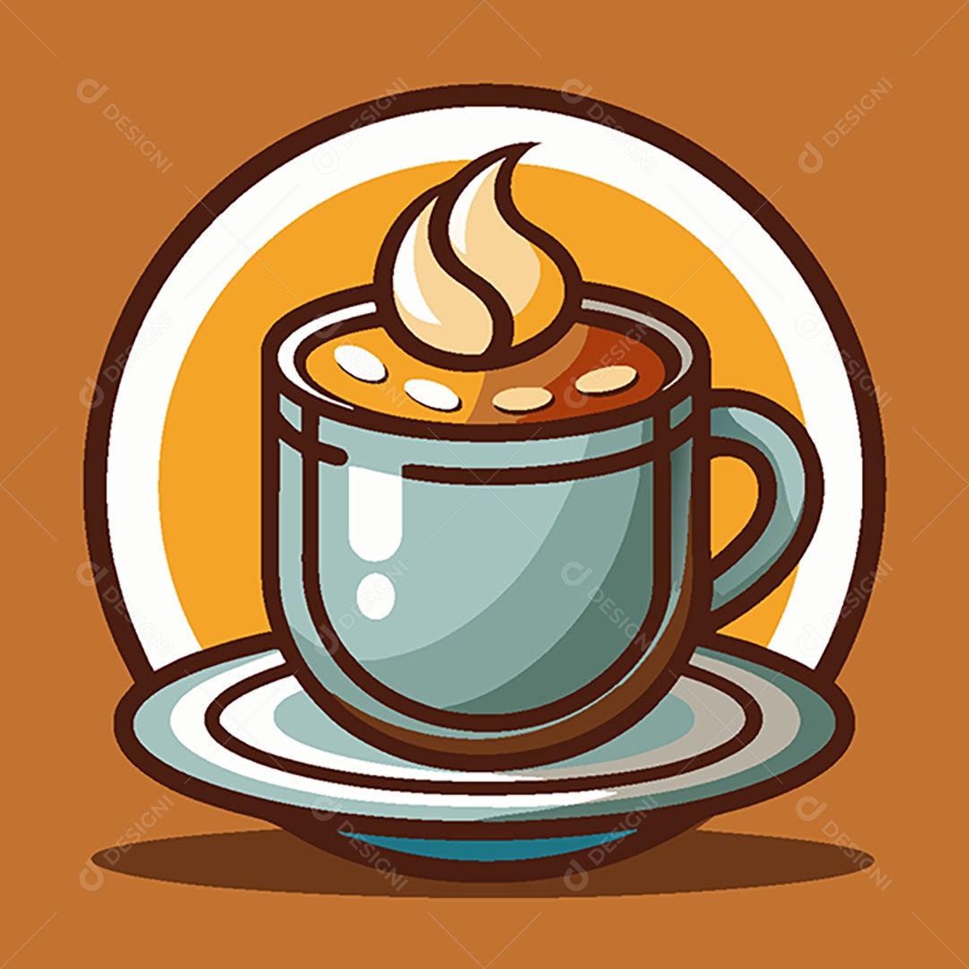 Modelo de Ícone de Logo Xicara de Café Vetor EPS