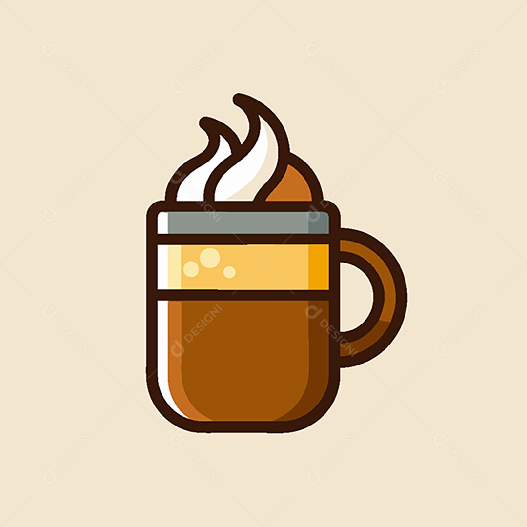 Modelo de Ícone de Logo Xicara de Café Vetor EPS