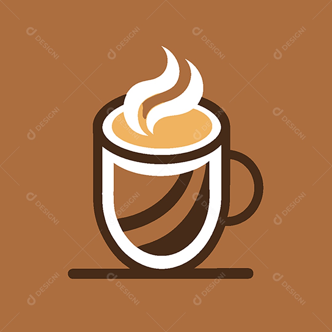 Modelo de Ícone de Logo Xicara de Café Vetor EPS