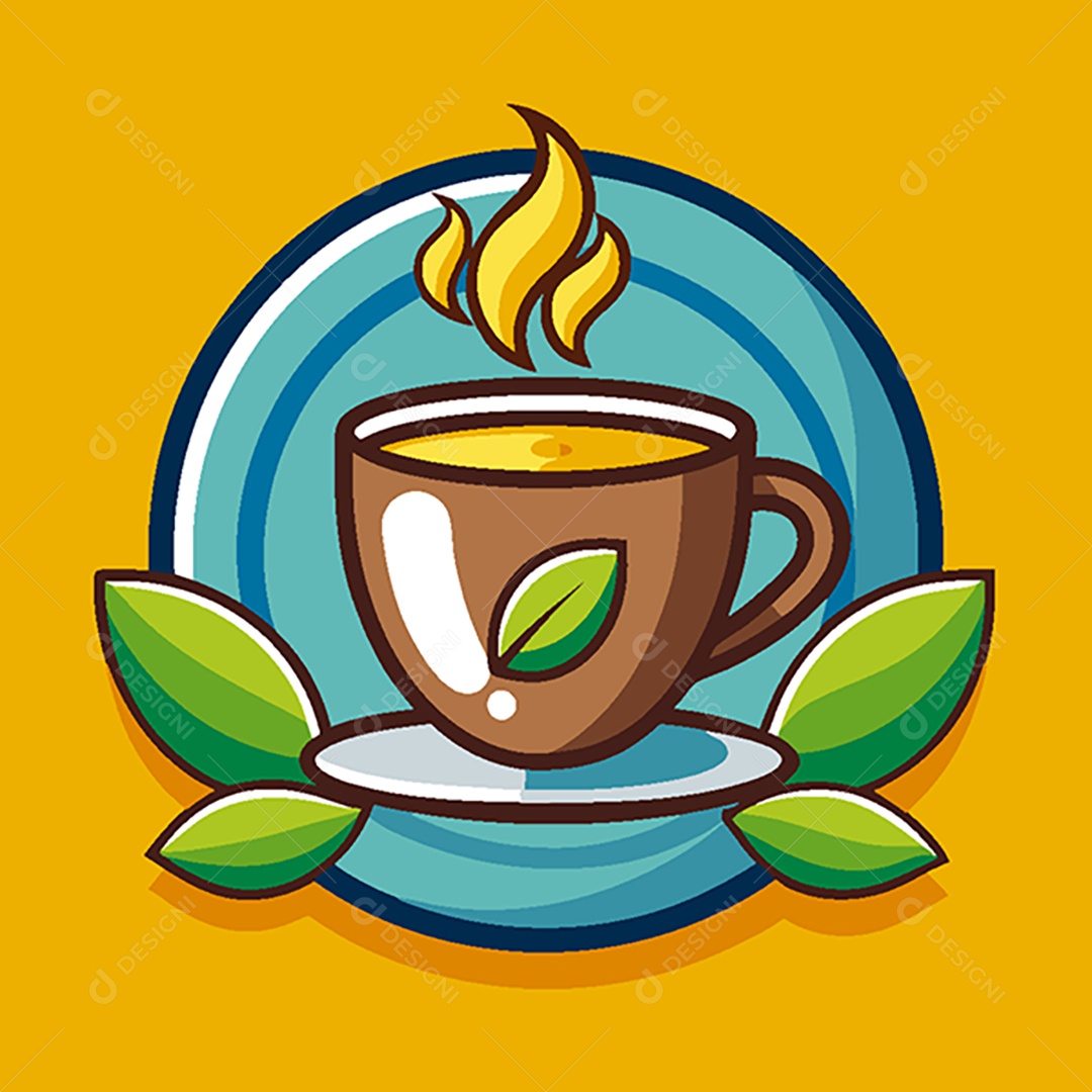 Modelo de Ícone de Logo Xicara de Café Vetor EPS