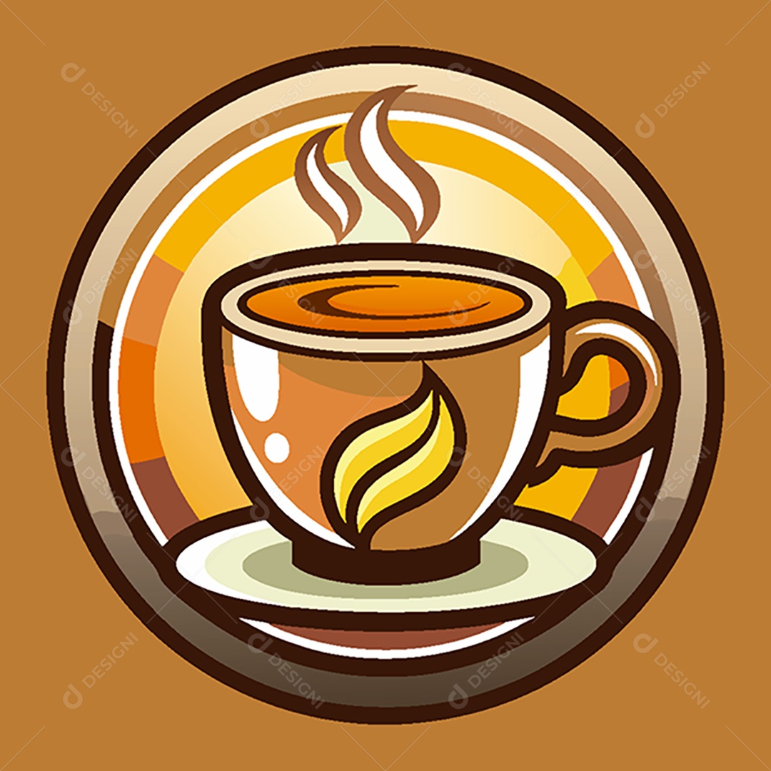 Modelo de Ícone de Logo Xicara de Café Vetor EPS