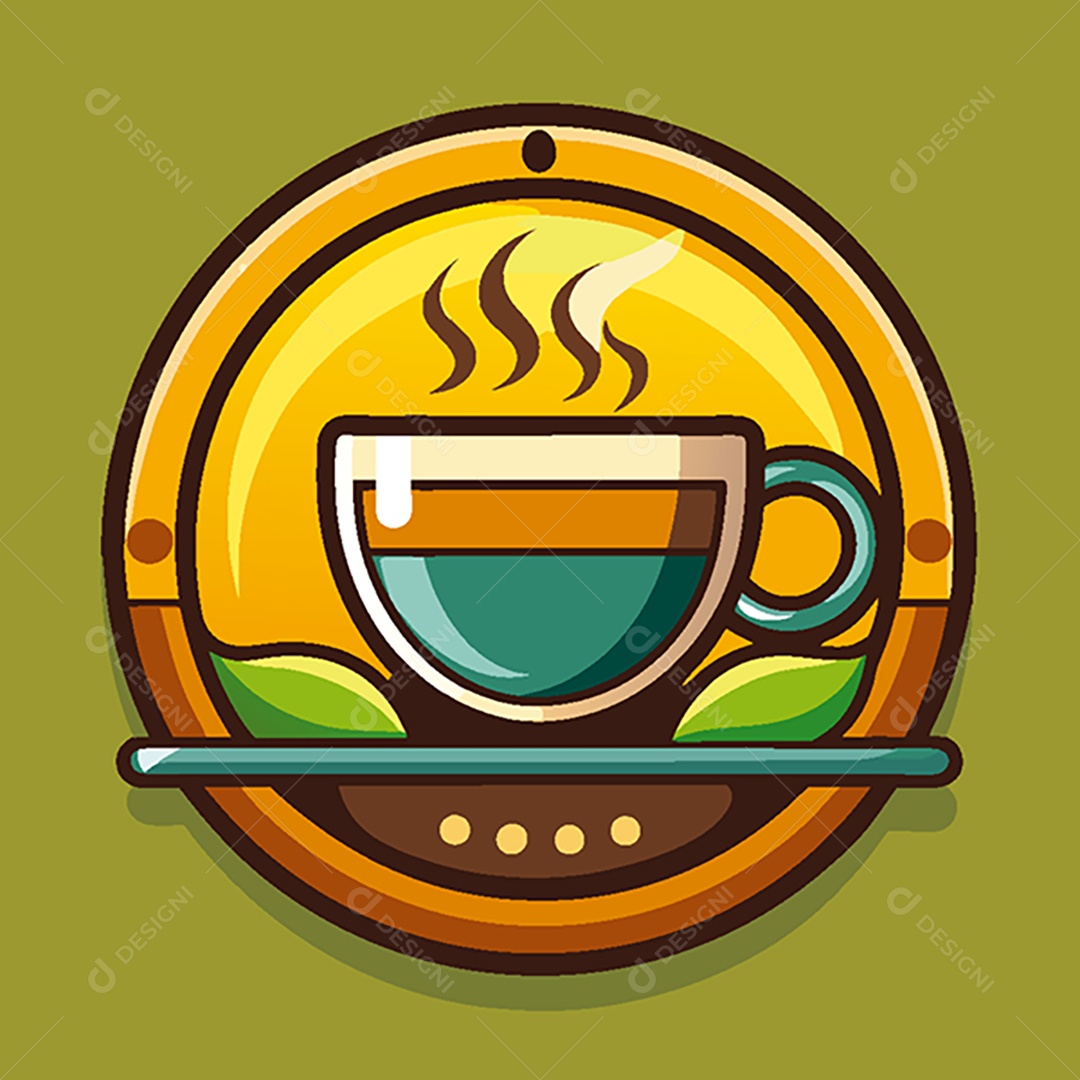 Modelo de Ícone de Logo Xicara de Café Vetor EPS