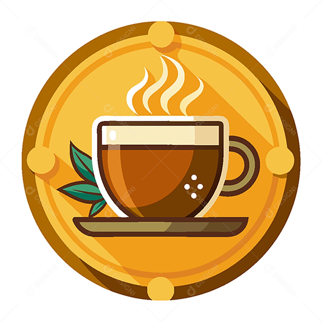 Modelo de Ícone de Logo Xicara de Café Vetor EPS