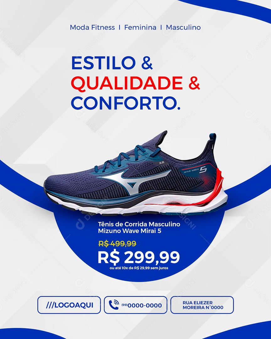 Loja de Tênis Estilo e Qualidade Social Media PSD Editável