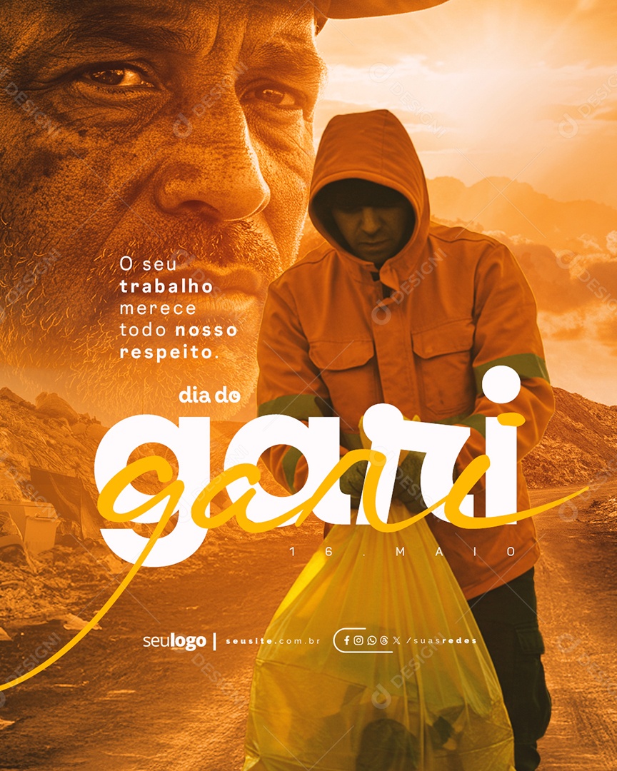 Dia do Gari 16 de Maio Social Media PSD Editável