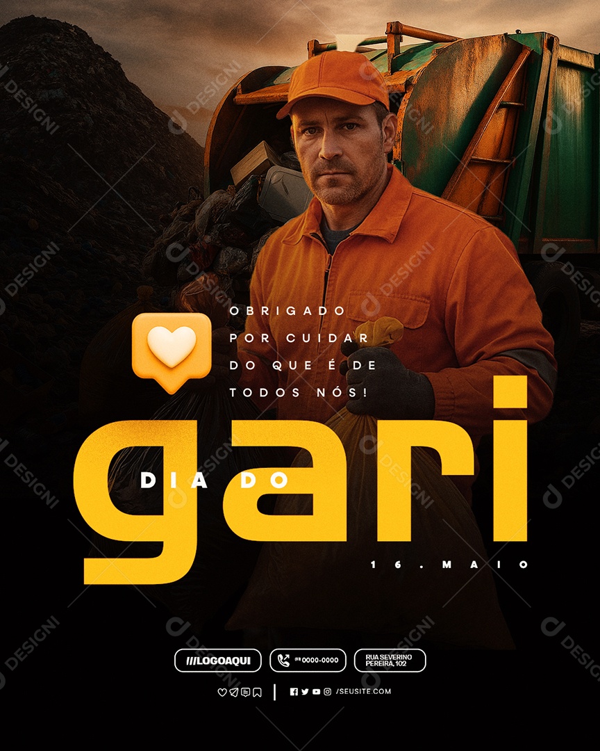 Dia do Gari 16 de Maio Social Media PSD Editável