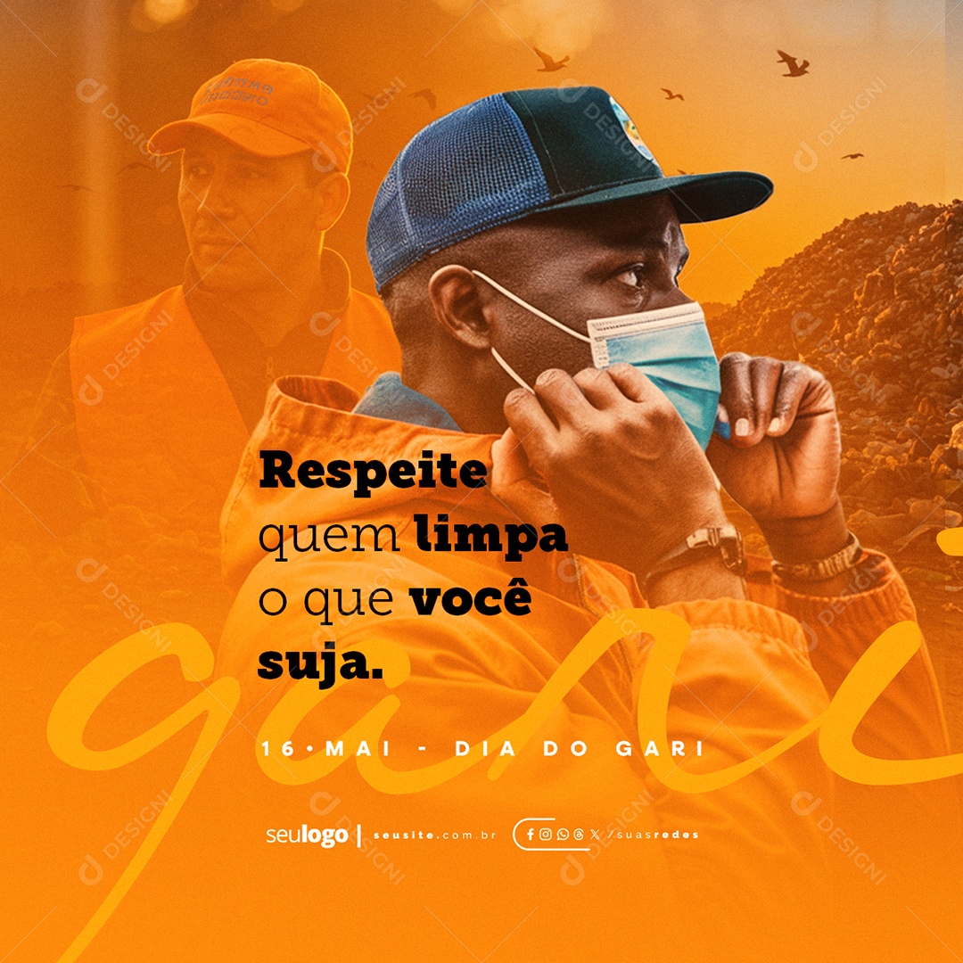 Dia do Gari 16 de Maio Social Media PSD Editável