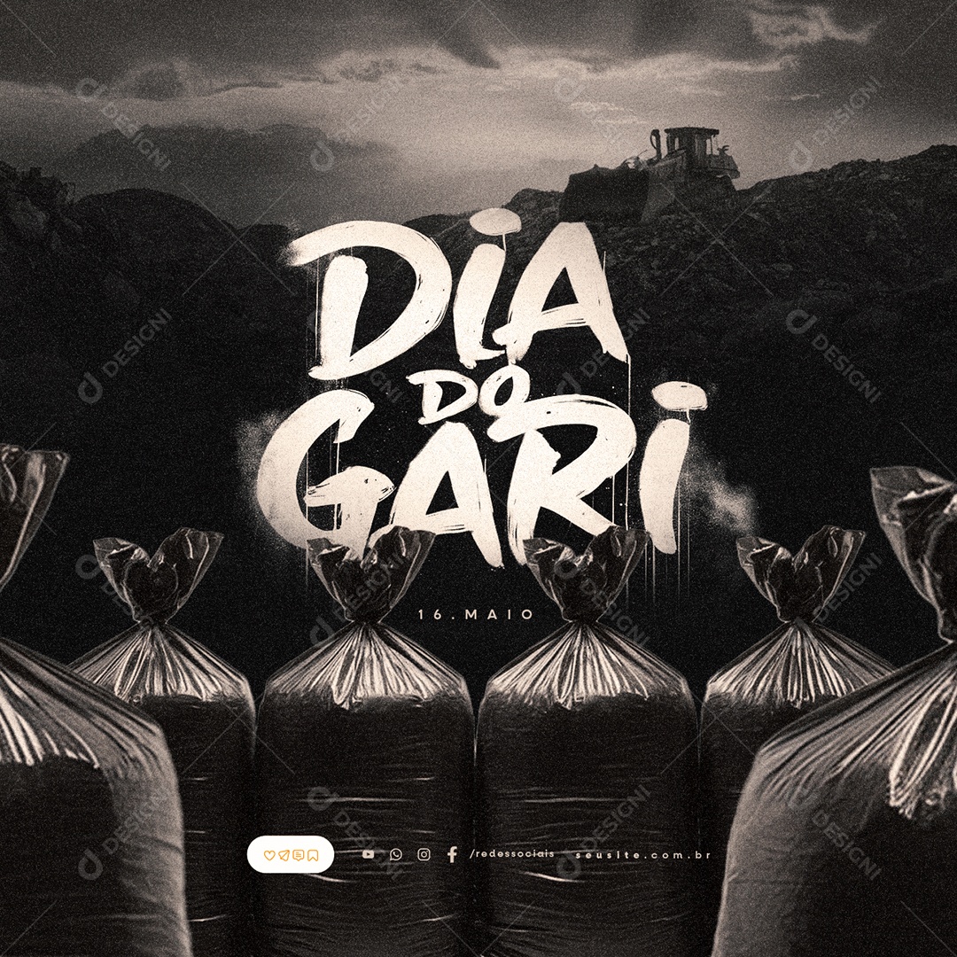 Dia do Gari 16 de Maio Social Media PSD Editável