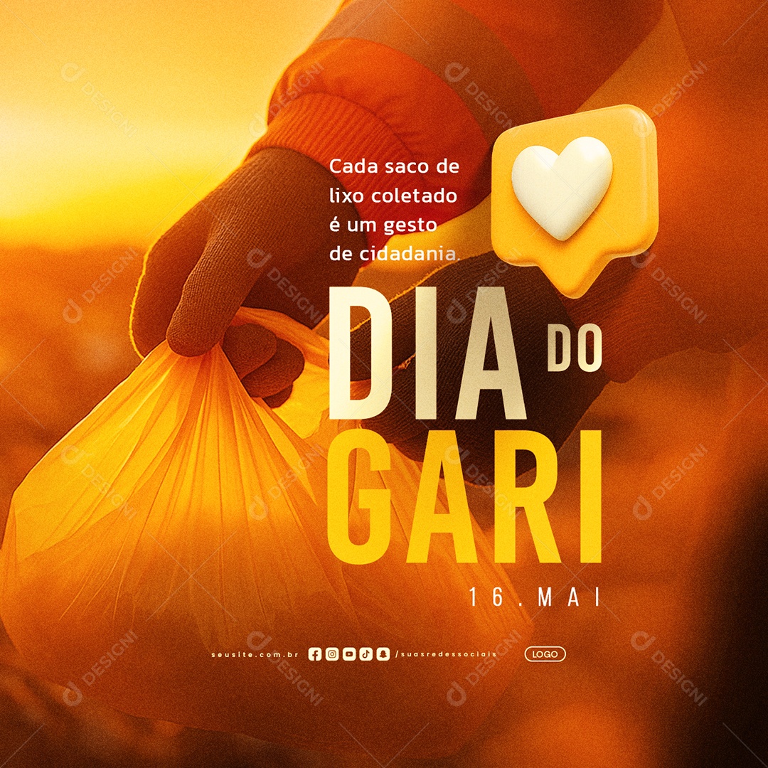 Dia do Gari 16 de Maio Social Media PSD Editável