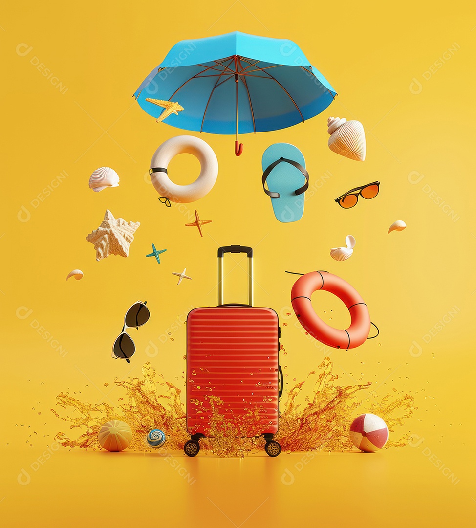 Moldura de praia de verão com estrelas do mar e conchas