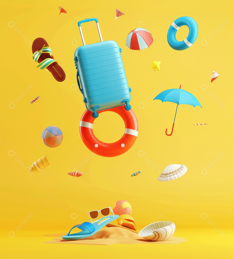 Moldura de praia de verão com estrelas do mar e conchas