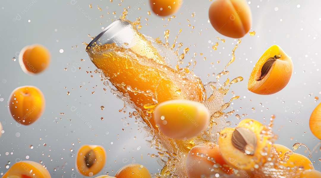 Lata de alumínio com suco de fruta refrescante e com gás