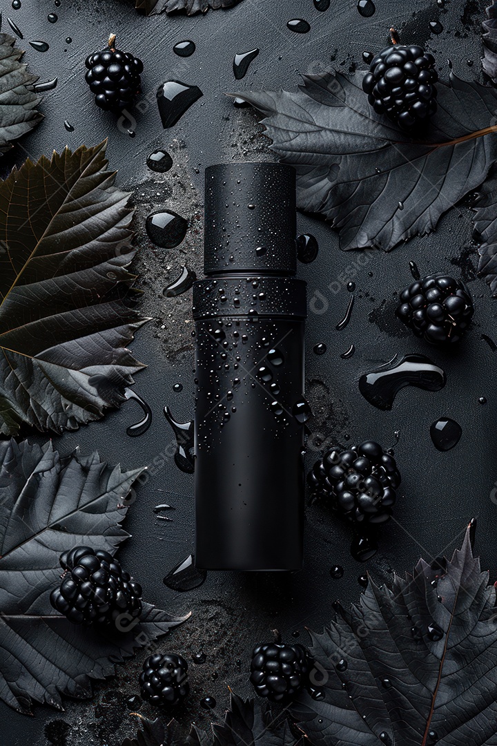 Banner de frasco xampu de luxo em fundo preto