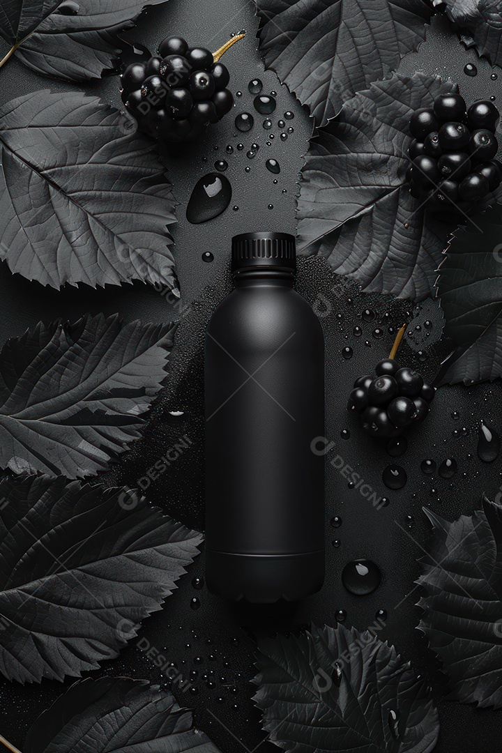 Banner de frasco xampu de luxo em fundo preto