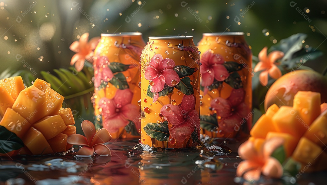 Smoothie de frutas fresco em um copo com fatias de fruta sobre uma mesa de madeira