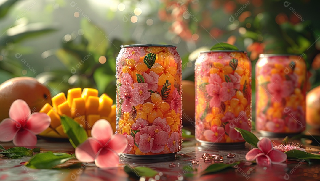 Smoothie de frutas fresco em um copo com fatias de fruta sobre uma mesa de madeira