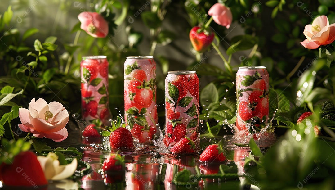 Smoothie de frutas fresco em um copo com fatias de fruta sobre uma mesa de madeira