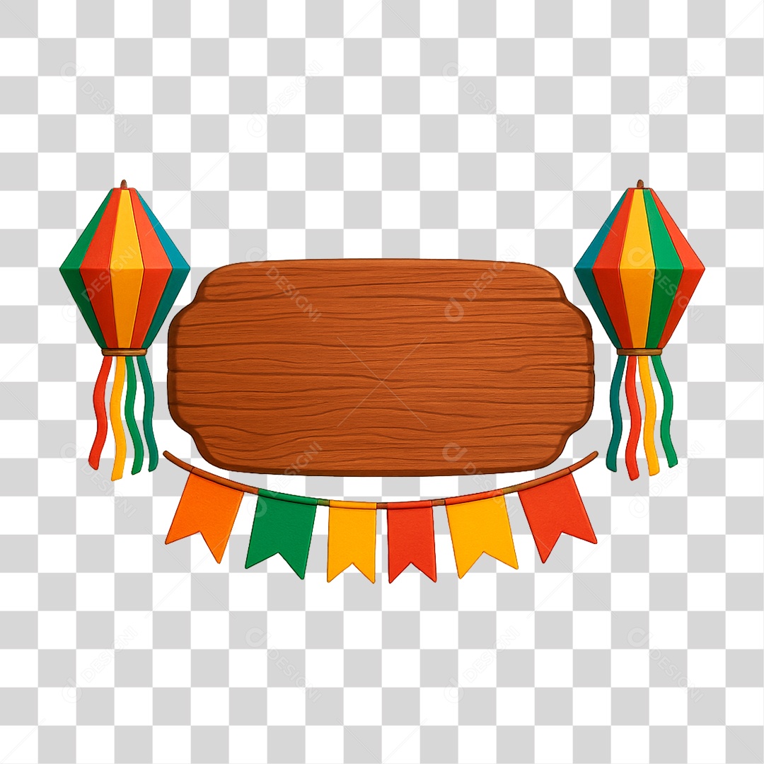 Placa Junina PNG Transparente