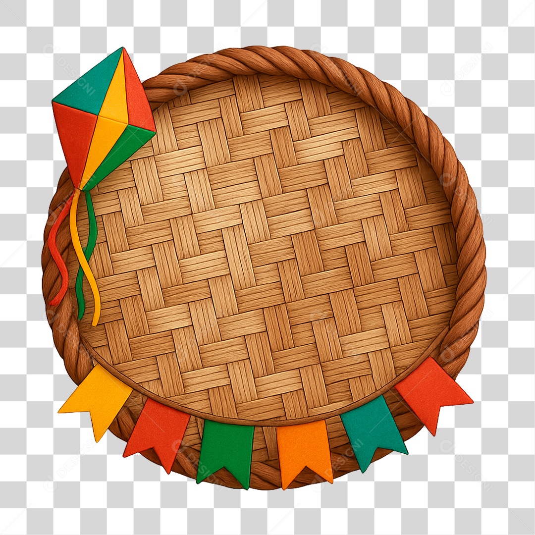 Cesta de Bambu PNG Transparente