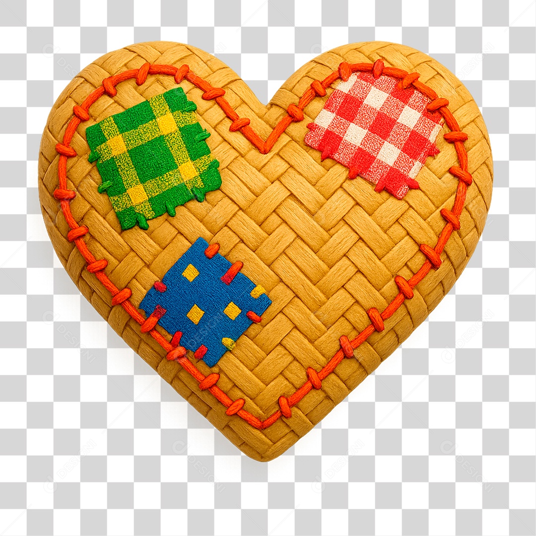 Coração Junino PNG Transparente