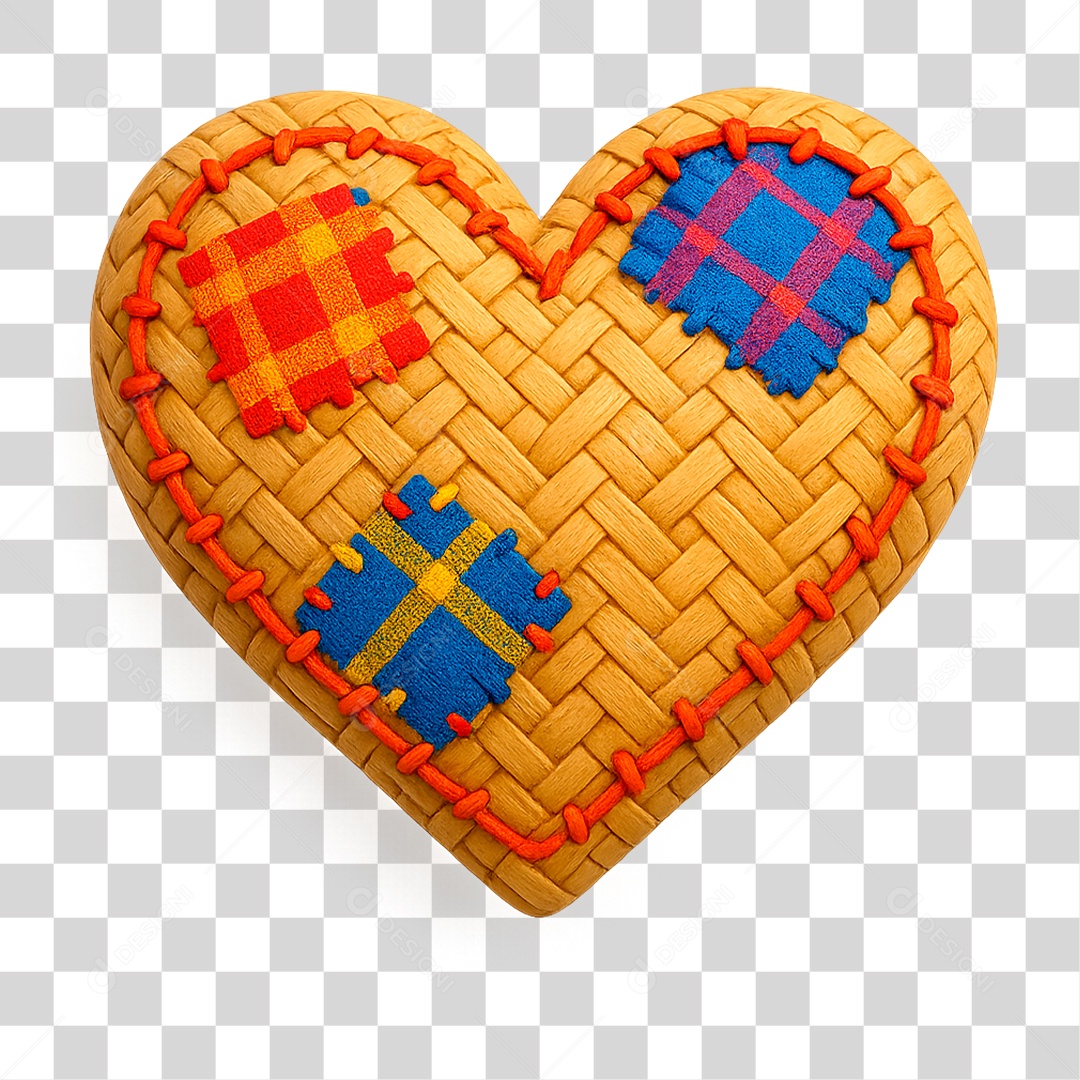 Coração Junino PNG Transparente