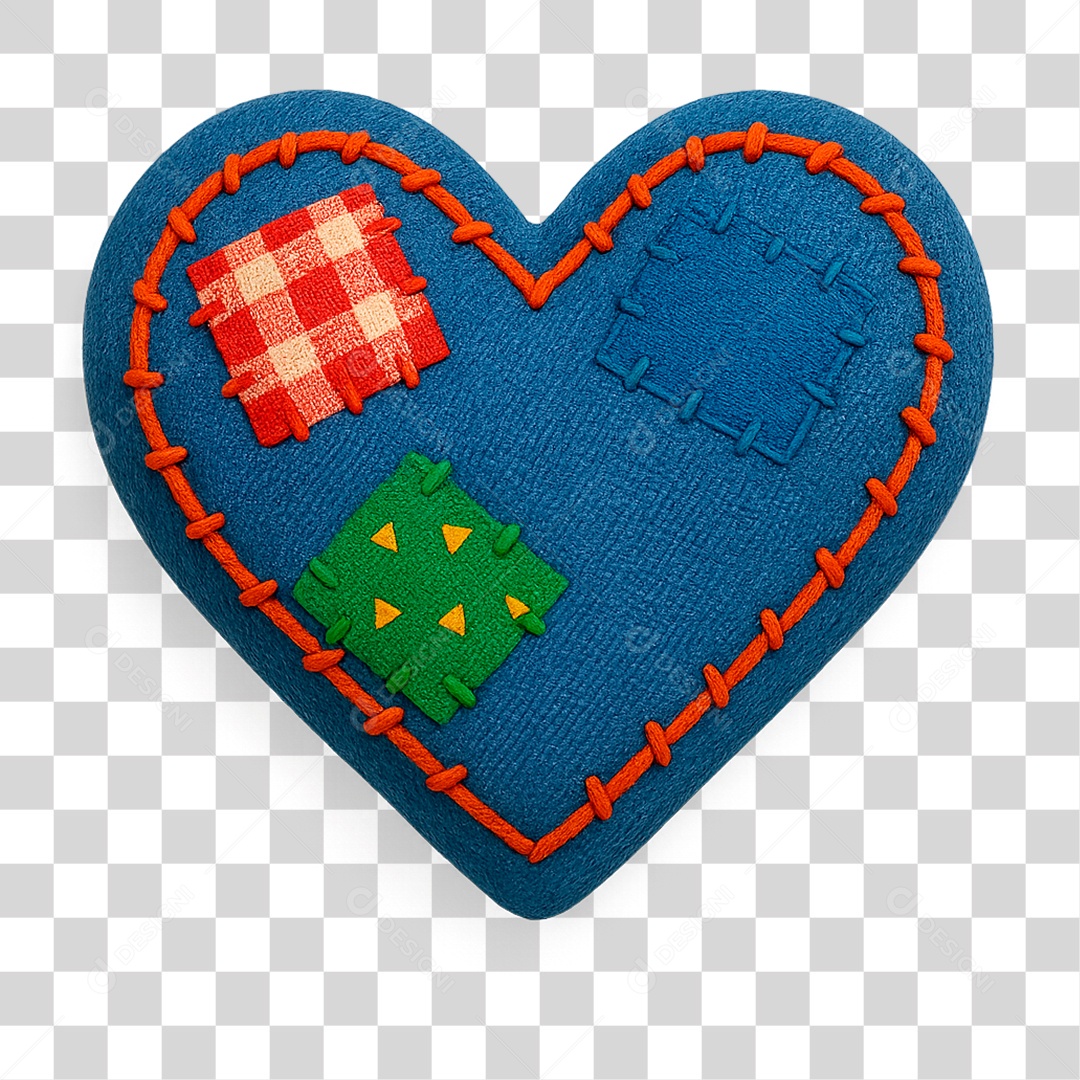 Coração Junino PNG Transparente