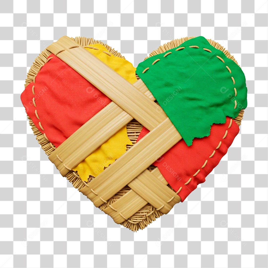 Coração Junino PNG Transparente