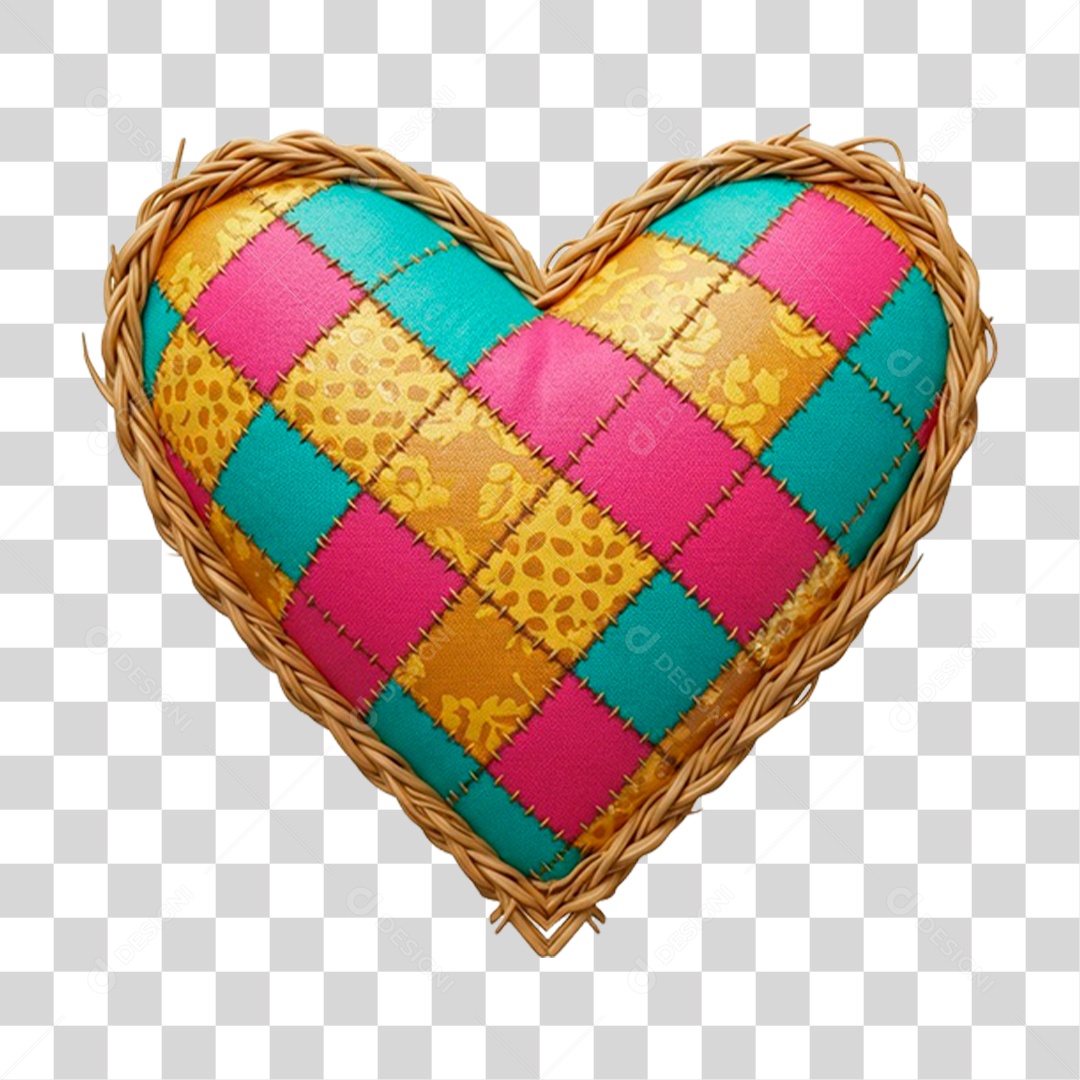 Coração Junino PNG Transparente