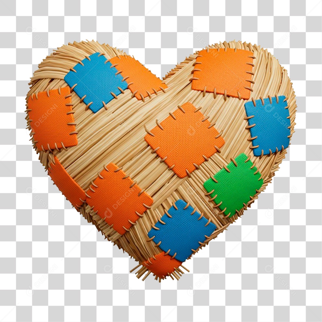 Coração Junino PNG Transparente