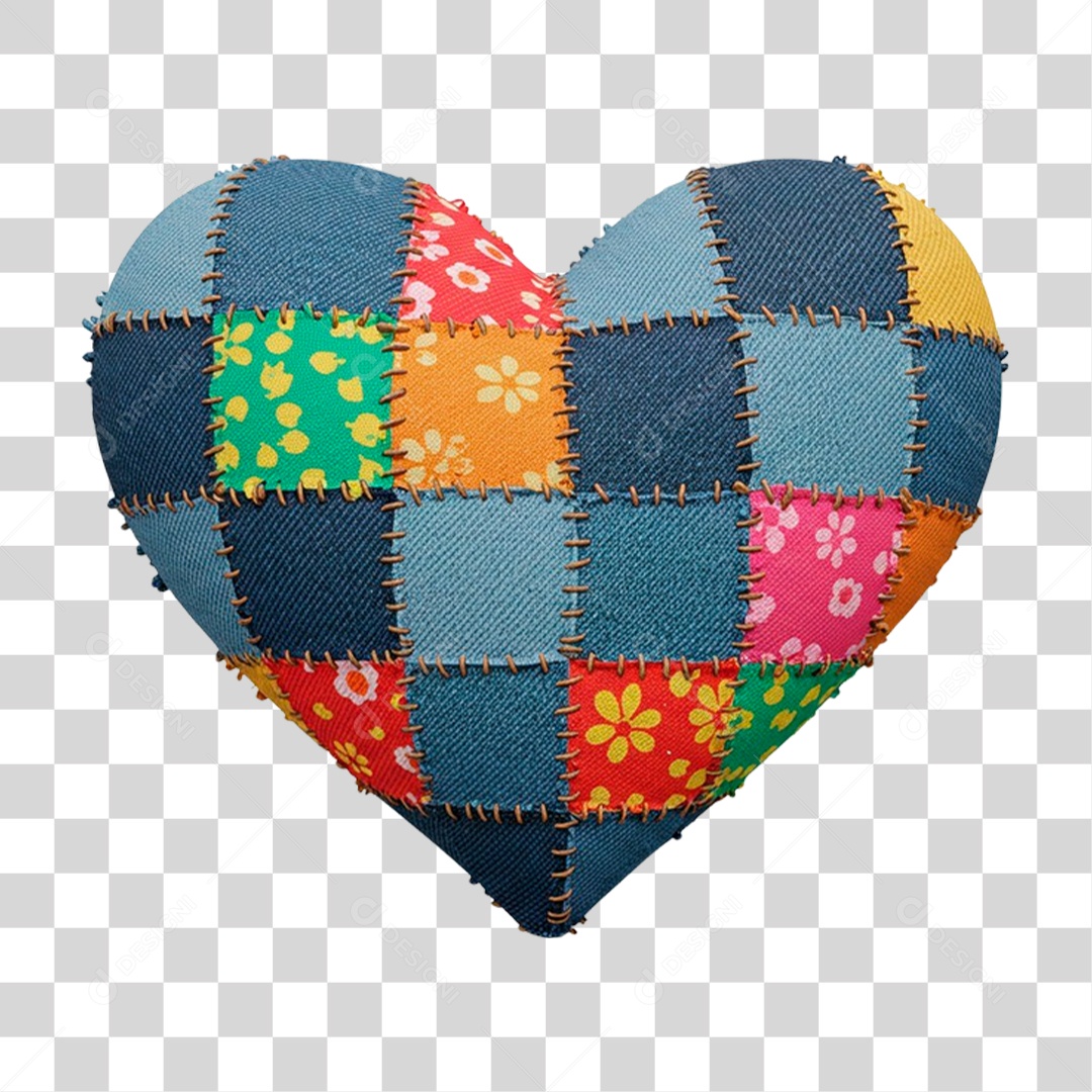 Coração Junino PNG Transparente