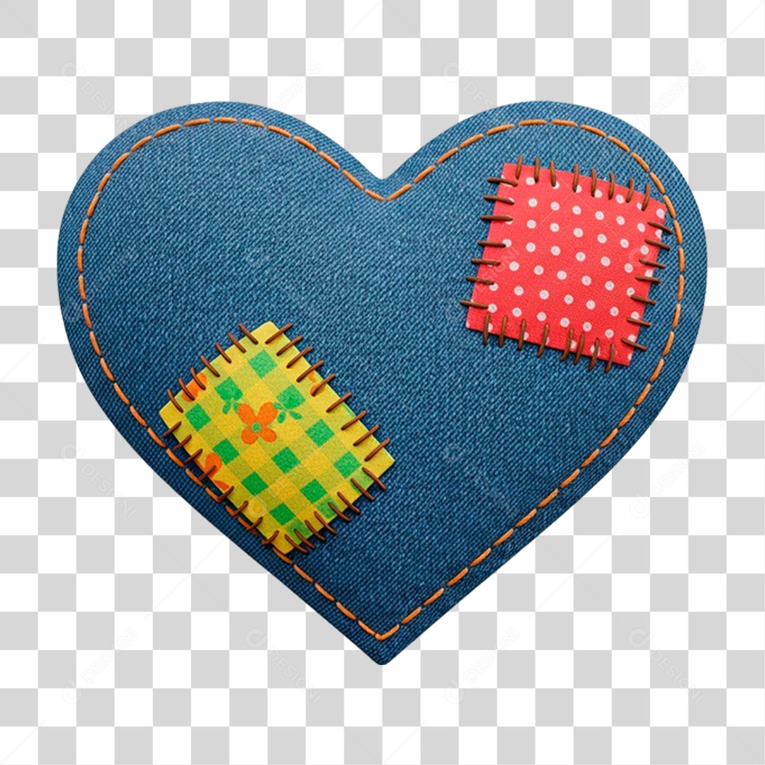 Coração Junino PNG Transparente