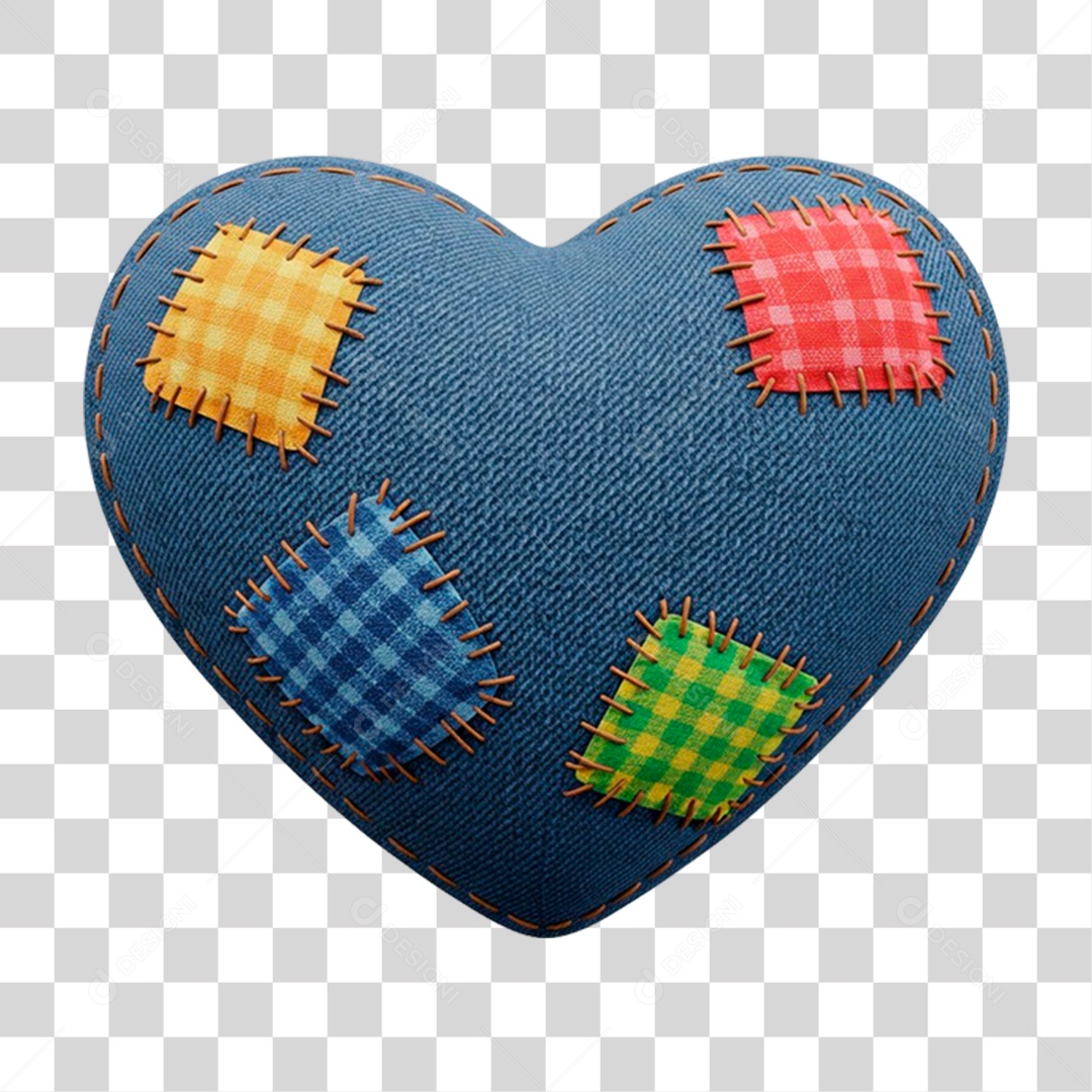 Coração Junino PNG Transparente