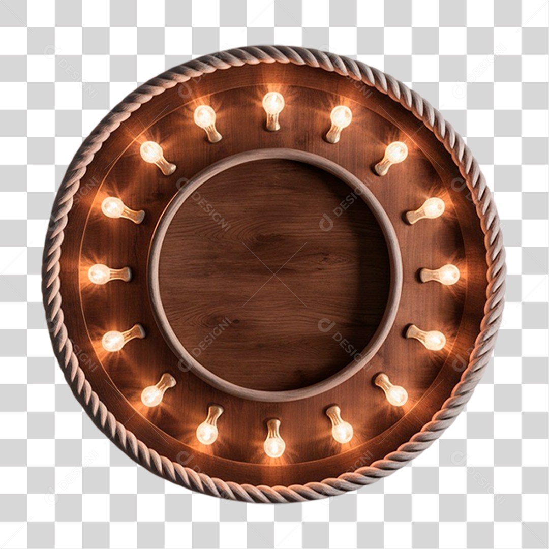 Painel de Madeira com Led PNG Transparente