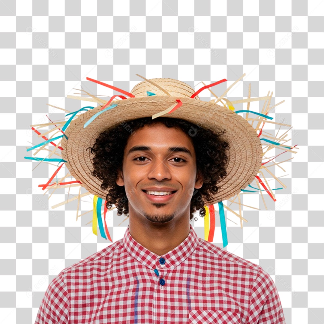 Homem com Roupa de Festa Junina PNG Transparente