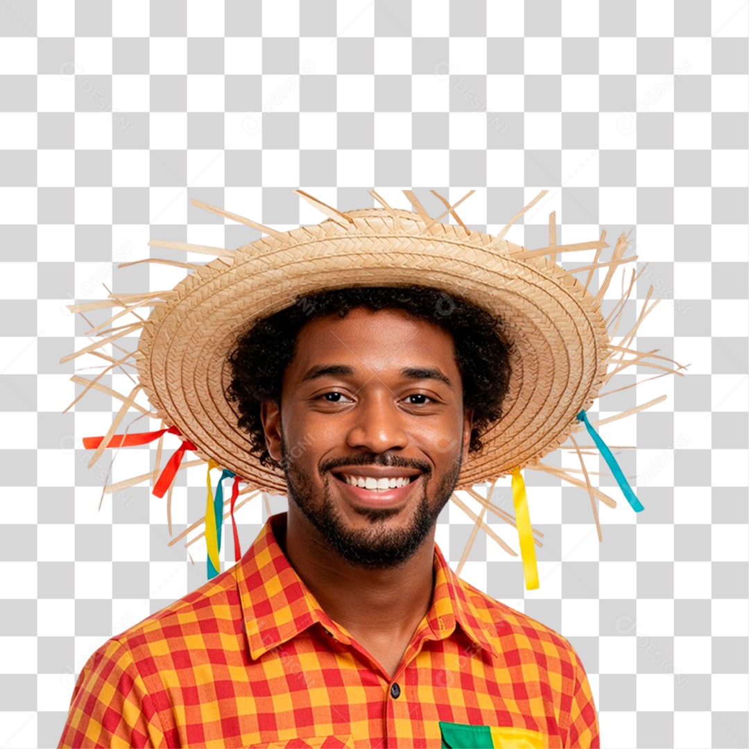Homem com Roupa de Festa Junina PNG Transparente