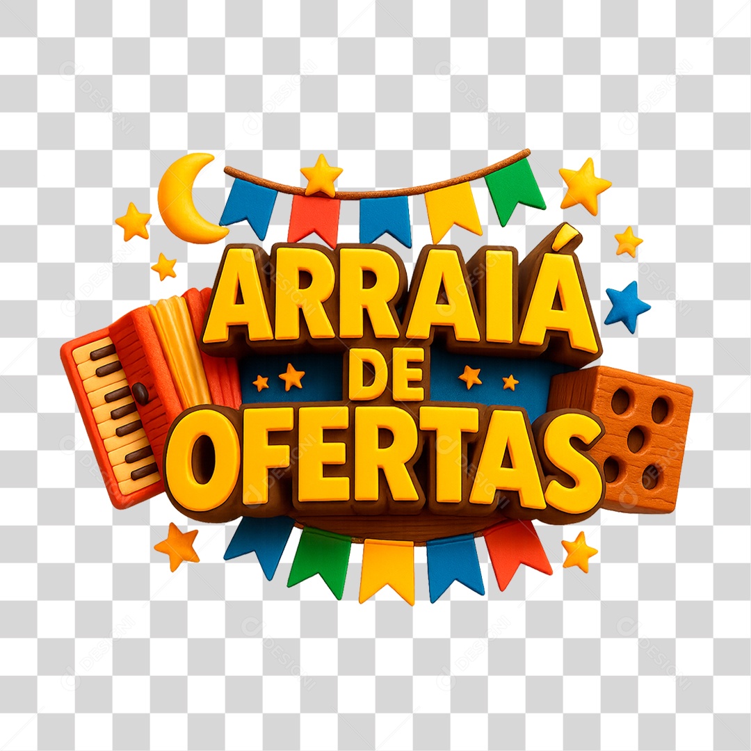 Selo 3D Arraiá de Ofertas PNG Transparente