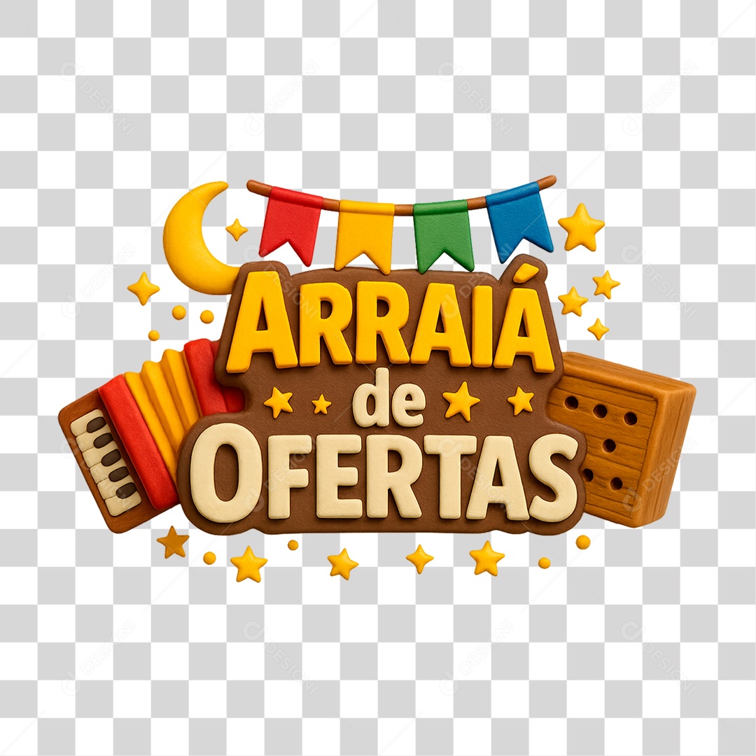 Selo 3D Arraiá de Ofertas PNG Transparente